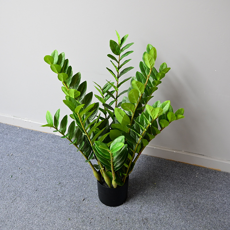 Simulación dinero hoja eucalipto pequeño árbol olla sola hoja artificial tropical verde falso árbol de simulación fortuna dinero árbol