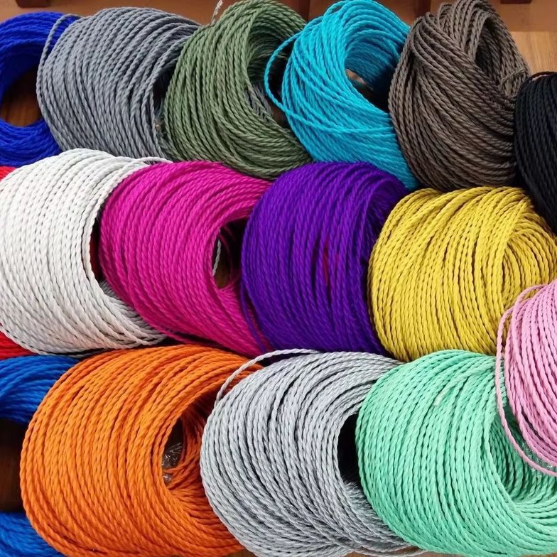 2*0.75MM 국가 표준 컬러 트위스트 꼰 와이어 구리 와이어 트위스트 페어 램프 샹들리에 E27 레트로 우드 램프