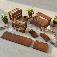 1:12 比例玩具屋屋顶瓦片迷你鱼鳞木制微型屋顶玩偶屋DIY微型景观