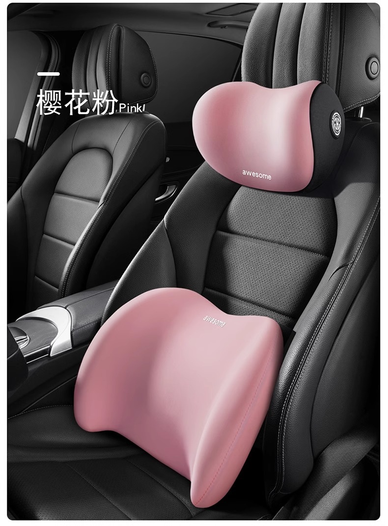 Car headrest car pillow car seat memory cotton waist cushion car neck pillow a pair of car pillow neck pillow