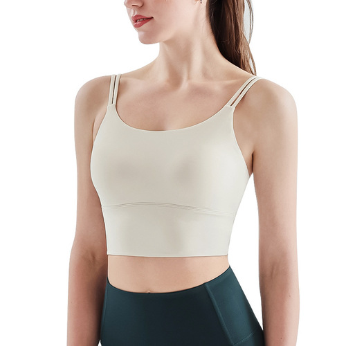 Summer new style cloud-sense yoga bra, one-piece fixed cup, double shoulder straps, camisole, beautiful back sports bra