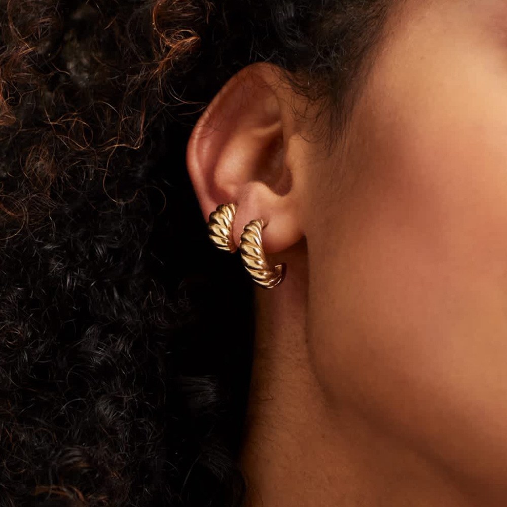 Women'S Gender 1 Pair Simple Style Twist Plating 304 Stainless Steel Stainless Steel Earrings