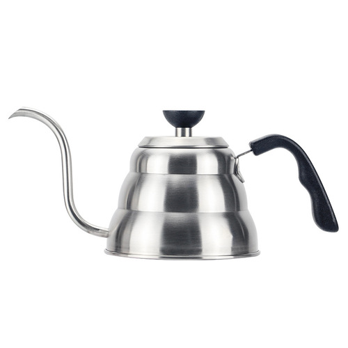 Coffee hand brewing pot outdoor long mouth coffee pot 304 stainless steel temperature display wood grain handle cloud pot