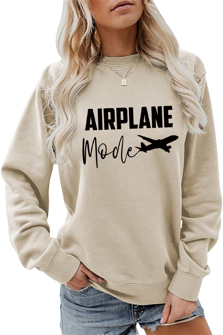 Women's Hoodie Long Sleeve Hoodies & Sweatshirts Printing Casual Letter Airplane display picture 2