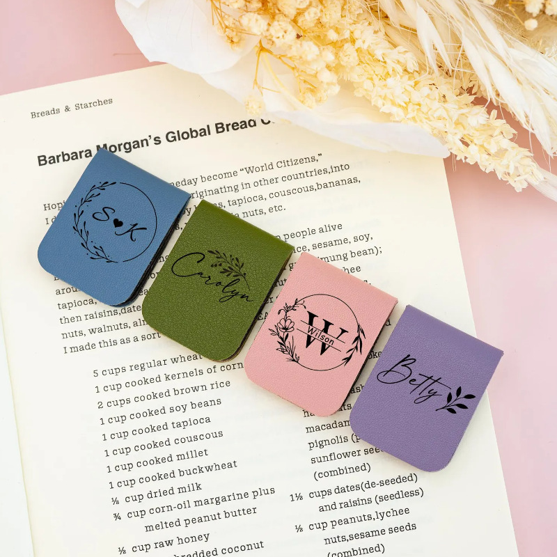 現品品8 * 3cm角型革マグネットしおりDIY本読書追跡本挟み強磁力マグネット財布|undefined
