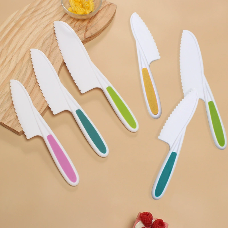 Пятно дети режущие фрукты безопасные пластиковые ножи набор из трех частей