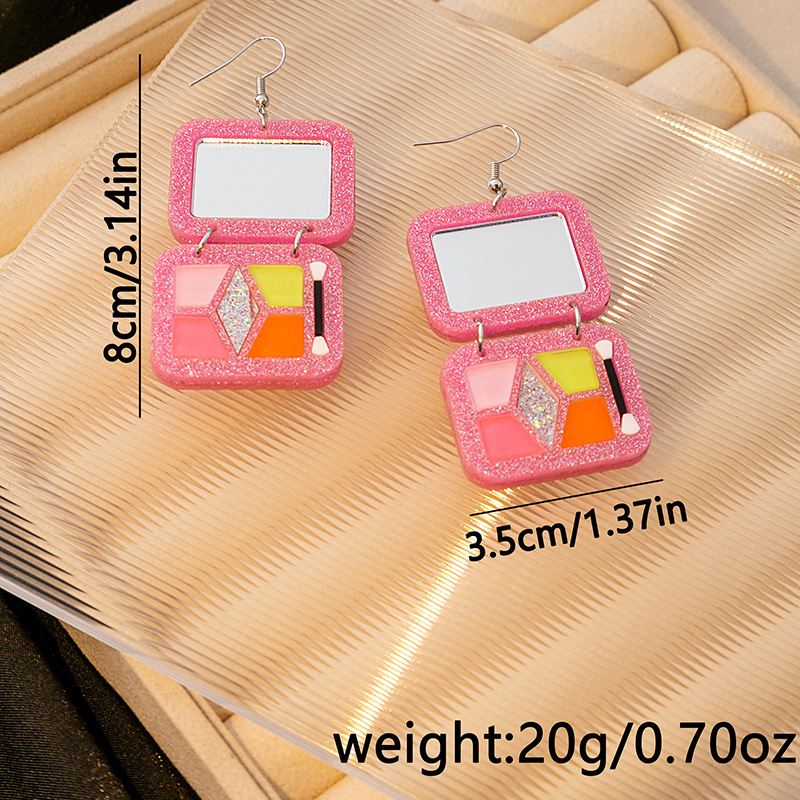 1 Pair Ig Style Simple Style Rectangle Plating Resin Drop Earrings display picture 1