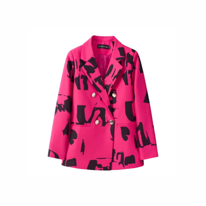 Small Suit Jacket, New Printed Blazer for Women, 2026 Spring and Autumn New Korean Style, Trendy Casual Women's Clothing