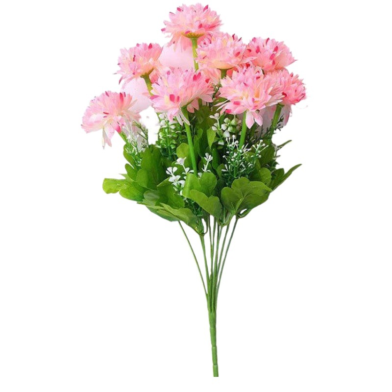 Crisantemo artificial para Qingming, flores de plástico/seda, decoración de tumbas, ramo en stock al por mayor