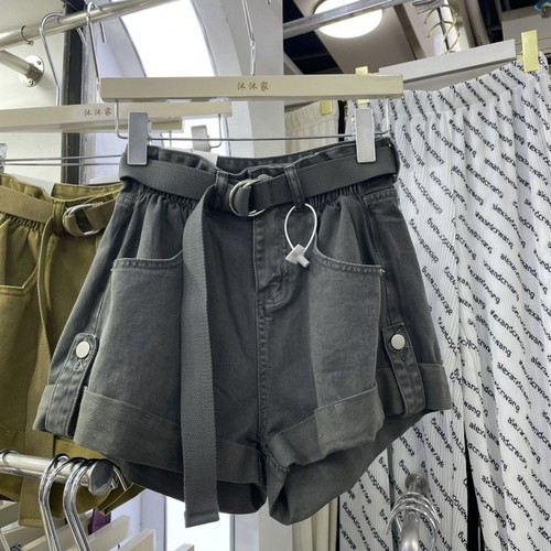 Summer Hanes Relaxed Fit Frayed Hem Jean Shorts for Women - Washed High-Waisted Wide Leg