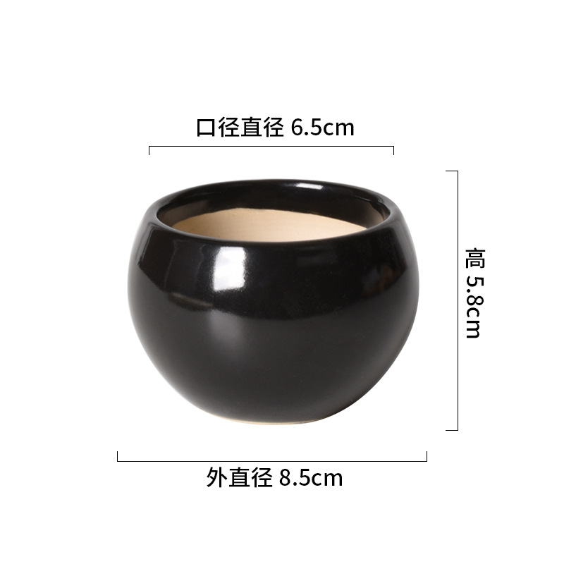 중형 원형 배대야 8.5*6.5*5.8cm 블랙