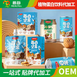 每日坚果乳袋装定制oem植物蛋白饮料贴牌代加工吸嘴自立袋易拉罐