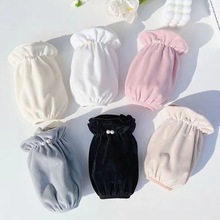 新款珍珠毛绒袖套女士短款学生羽绒服护袖办公防污耐脏保暖套袖头