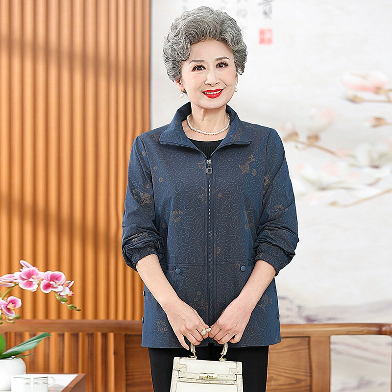 Бабушка Весенняя ветровка 60-летняя 70 лет пальто Женская мама куртка короткое старая леди весна-осень пальто Новинка