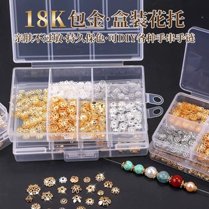 925 Silver Loose Bead Bracelet Accessories Flower Holder Flower Cap Spacer Spacer Bead Holder Spacer Bead DIY Handmade Accessories Manufacturer Wholesale