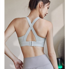 Fixed-padded, back-supporting sports bra for shock-free running, shaping, and fitness&mdash;quick-drying training and yoga vest bra