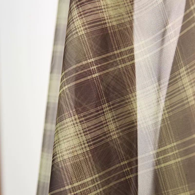 厂家供应 复古格子印花网纱面料半身裙服饰童装DIY设计师手工布料