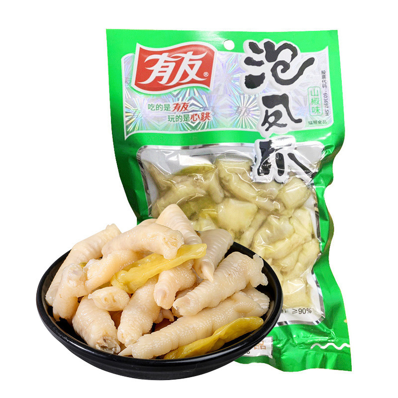 [youyou Pickled Chicken Feet Sansho Flavor 160g] Instant Snacks, Snacks, Braised Meat, Internet Celebrity Late Night Snacks