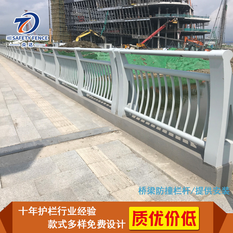 全国制作安装桥梁护栏 河道灯光亮化栏杆 不锈钢河道桥梁护栏