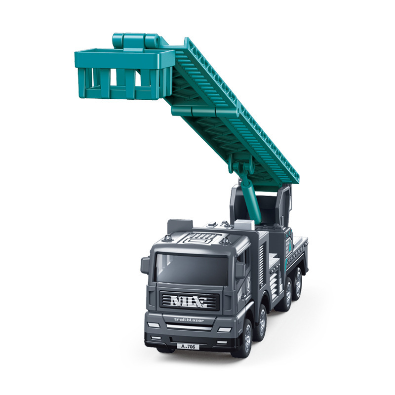 [Lote de caja sin venta al por menor] Simulación de vehículos de mantenimiento y rescate de la ciudad, vehículos de ingeniería, modelos de escaleras de escalada, juguetes para niños