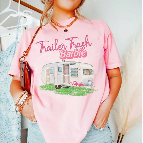 Hot Selling Barbie Print Short Sleeve T-Shirt Fashion Women's Top eBay