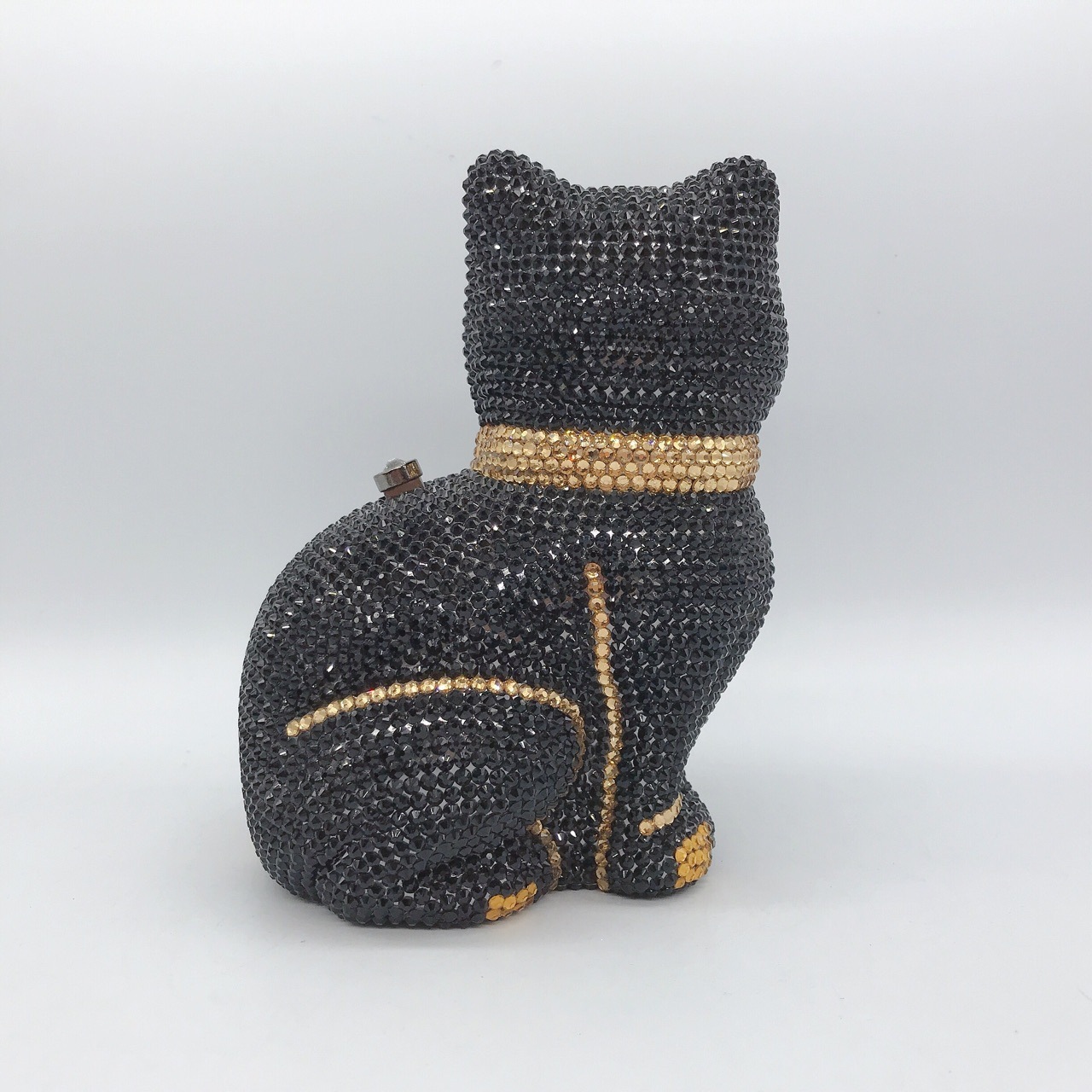 Gato con diamantes bolsas de cena, animales de banquete europeos y estadounidenses, bolsas de mano de diamantes, vestidos transfronterizos, bolsas de mujer, caja dura, embrague gato
