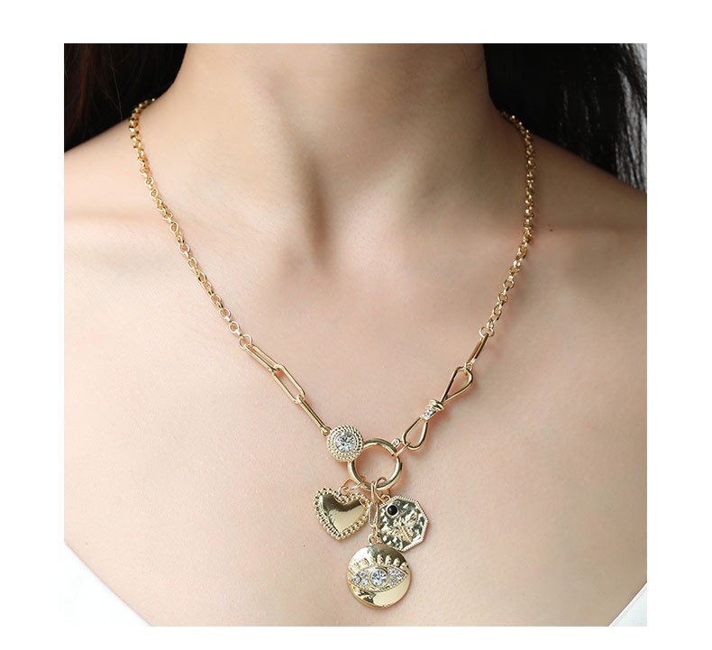 1 Piece Quantity Daily, Date Occasion Retro Shiny Devil's Eye Flower Zinc Alloy Wholesale Pendant Necklace