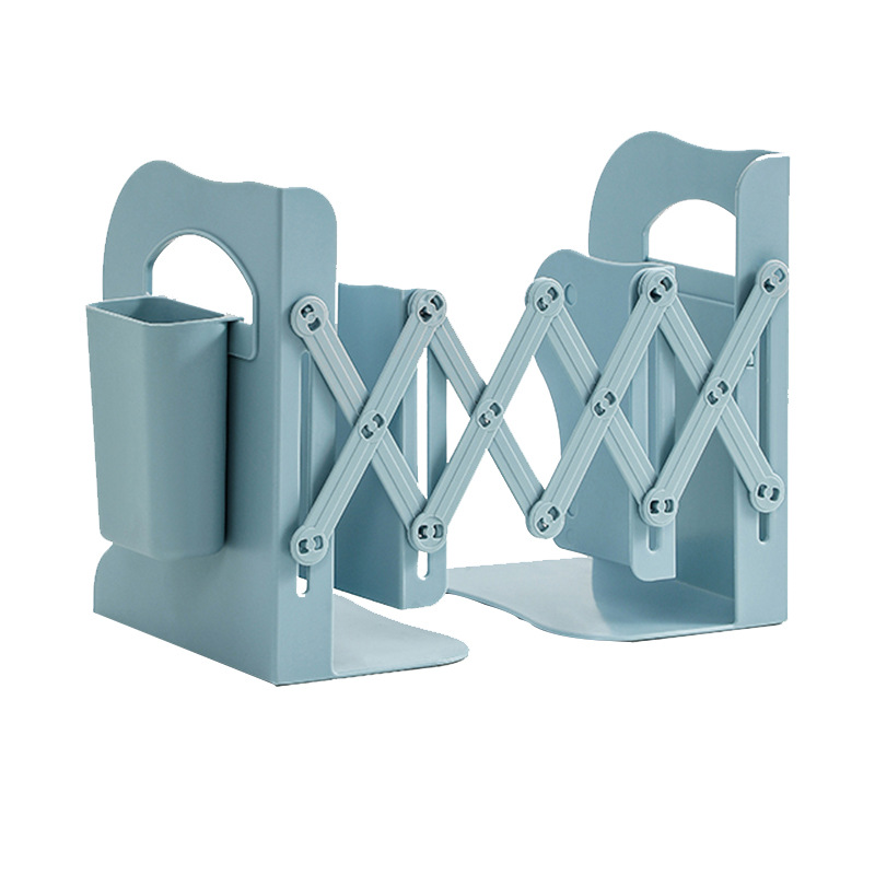 Retráctil titular de la pluma estantería escritorio integrado libro de almacenamiento rack deflector libro titular plegable fijo soporte de libro