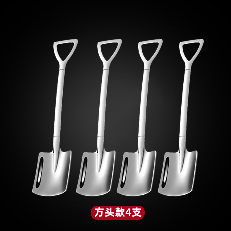 [SUS304] 스페이드 스푼 스퀘어 헤드-4 팩
