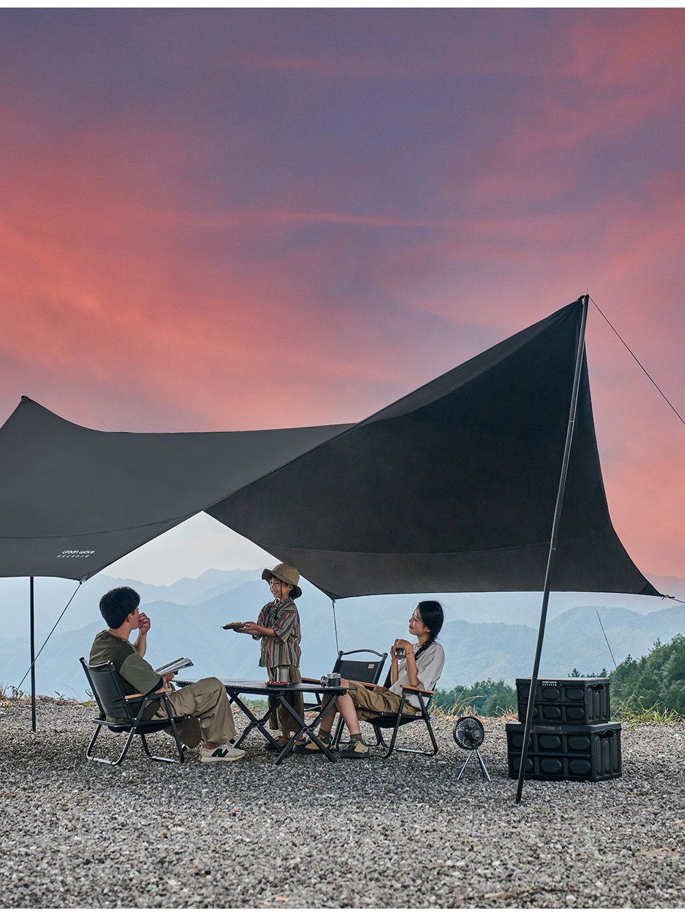 Urbanwave black vinyl canopy tent outdoor black-style camping equipment sun protection butterfly-shaped sunshade