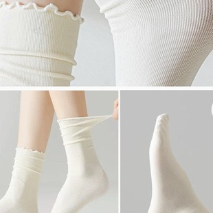 Women's Mid-calf socks summer thin fungus pile socks velvet loafers white summer stockings ice socks