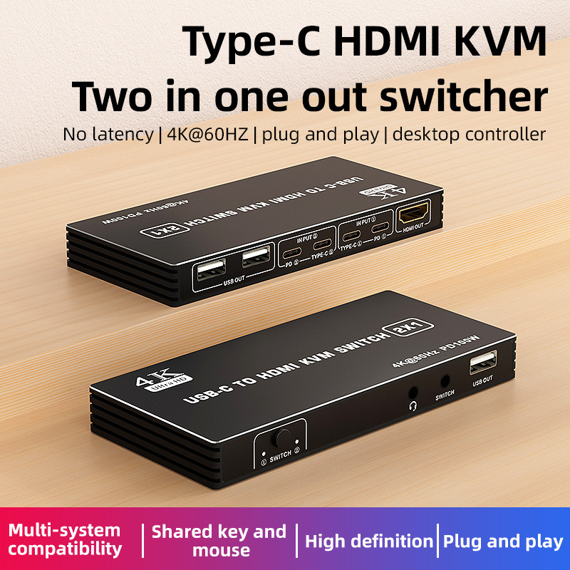 typeckvm switcher two in one out lightning to DP for notebook shared mouse keyboard display