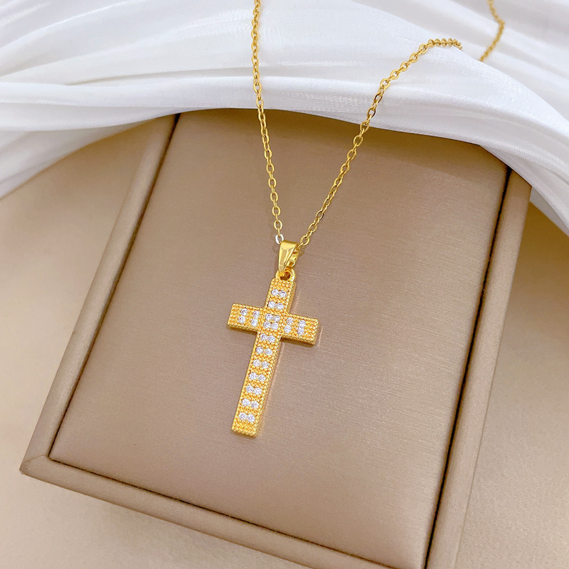 Gorgeous Zircon Collarbone Necklace Luxury Titanium Steel Chain_voghion.com