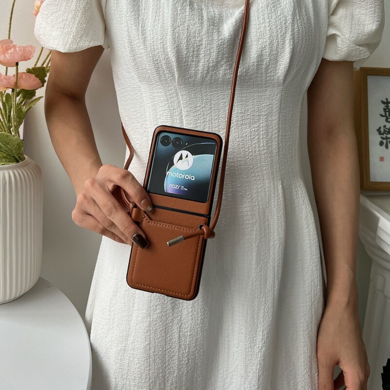 Suitable for Galaxy Samsung Zflip 50% off Foldable Phone Case Zflip6 Protective Cover with Shoulder Strap and Card Slot Zz Crossbody