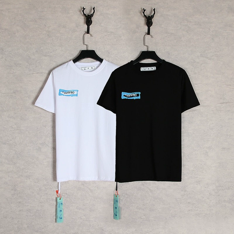 跨境现货OFF WHITE ow夏季人物印花系列oversized男女同款短袖T恤