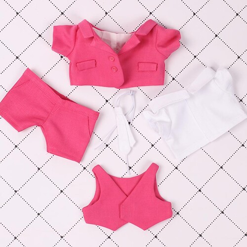 20cm star baby clothes black suit same style pink suit 15cm cotton doll change suit