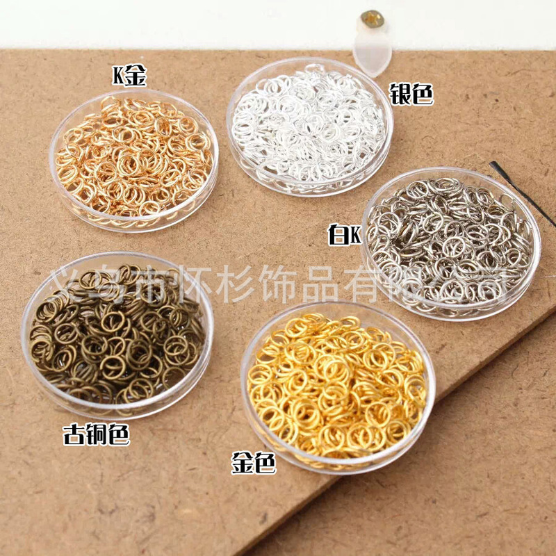 diy jewelry accessories handmade beaded open single ring necklace buckle bracelet buckle closed ring connection ring