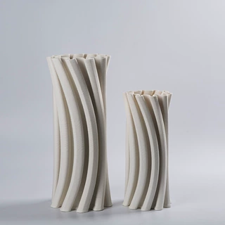 3D打印白色简约现代陶瓷工艺品创意插花器花瓶摆件家居软装饰品