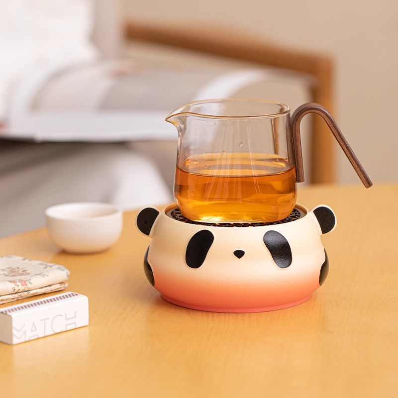 熊猫温茶炉暖茶花茶壶蜡烛煮茶炉陶瓷底座加热炉保温烤橘子煮茶器