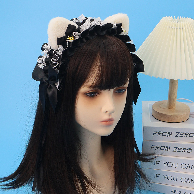 Cosplay de dibujos animados camarera adorable pulsera de encaje collar de ojos pegada de cabello cola zorro adornos de cabello show dress