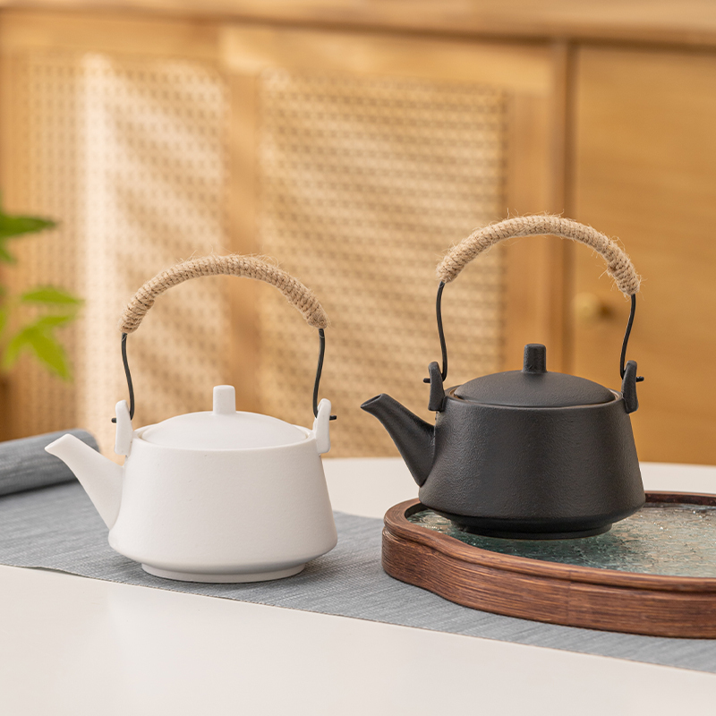 Ceramic Vintage Cillet Pot Single Pot with Filter Rough Pottery Kung Fu Tea Set suit Household Japanese Style Office Tea Maker