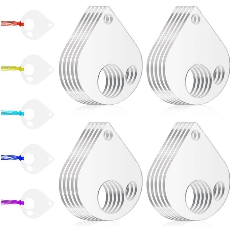 10pcs透明亚克力十字刺绣牙线整理器 DIY工艺花纹缝纫线轴收纳袋