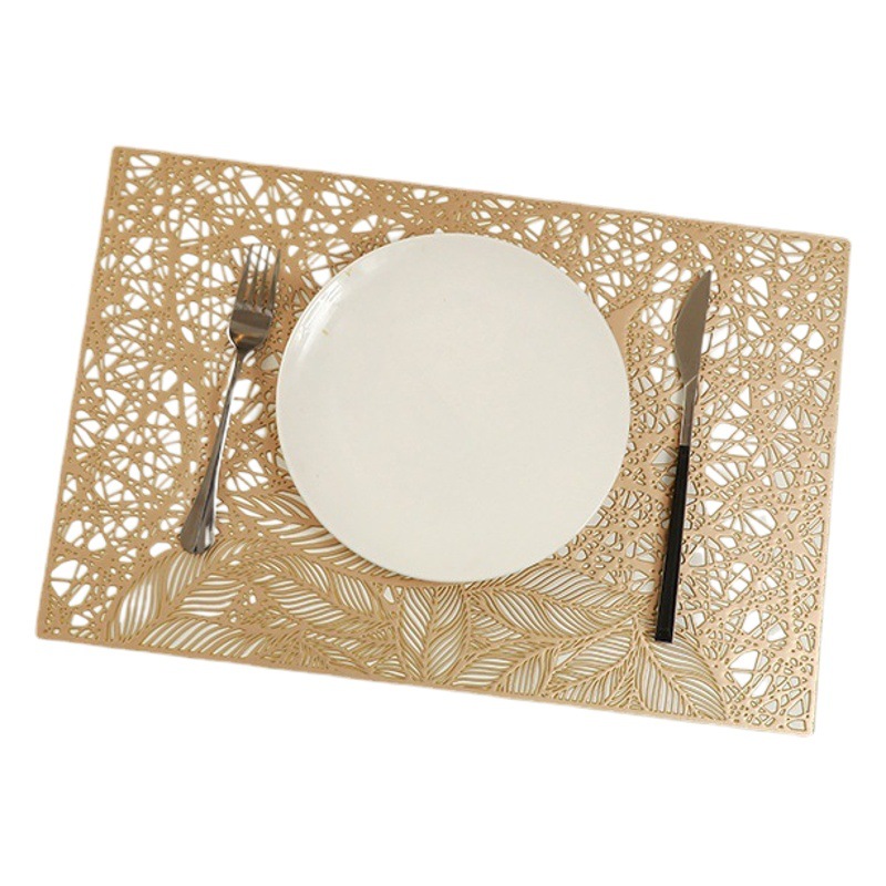 Paso en Venta caliente estilo simple mantel aislamiento occidental mantel nuevo oro PVC restaurante café estera decorativa al por mayor