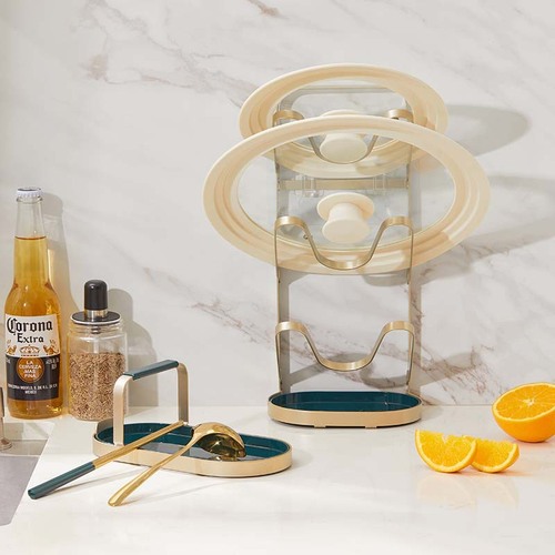 Self-designed light luxury multi-functional spatula and lid rack kitchen wall-mounted punch-free storage rack