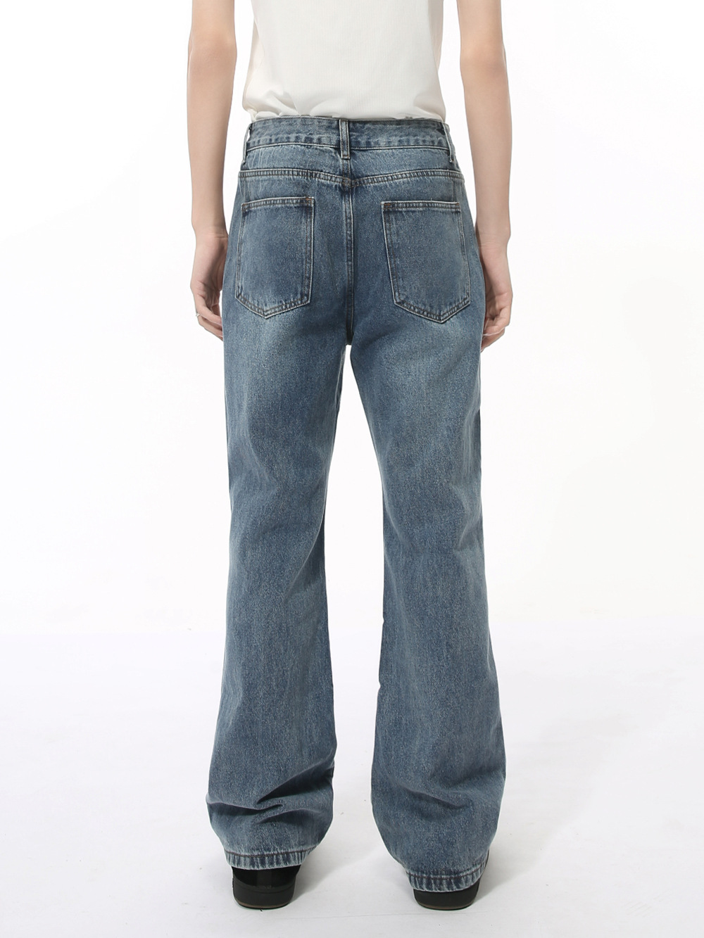 MTLCLOTHES Hombres| Nicho de otoño coreano plegado diseño individual de descomposición de microbota jeans moda
