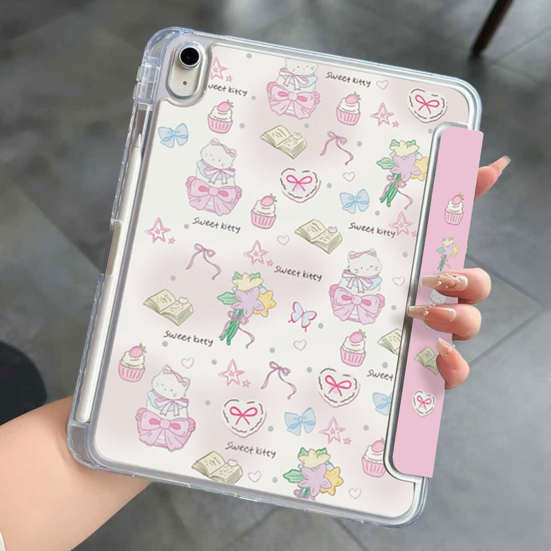 Flower Bouquet Cat iPad 10/9/8 Generation Air6 Protective Case Apple A16 Tablet Pro 11inch Mini7 Protective Case 5