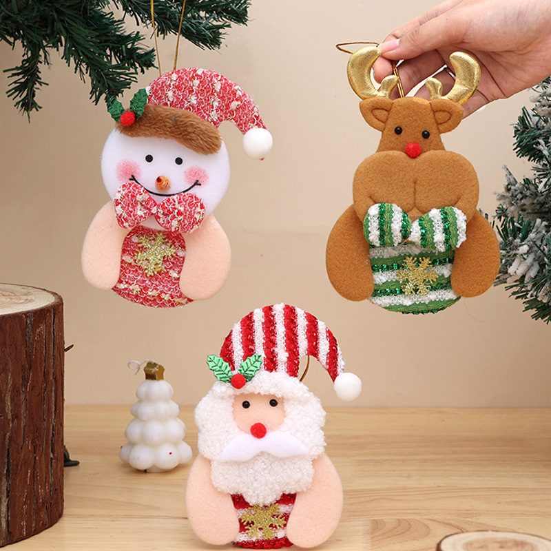 Cross-border Christmas supplies small pendants Christmas gifts Elk tree holiday window scene decoration hangings labeling