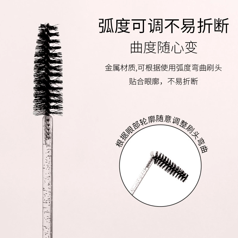 Handheld brush with rhinestones for eyelashes, pack