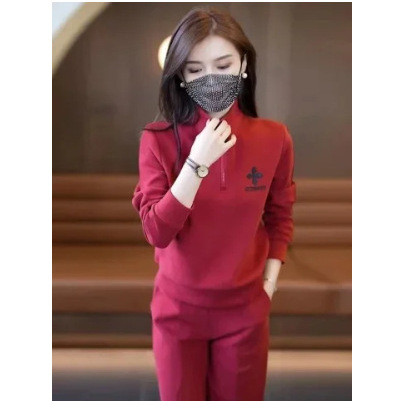 カジュアルスポーツウェアの女性2025春と秋の新型ファッションの大きいサイズはゆったりとしています。|undefined