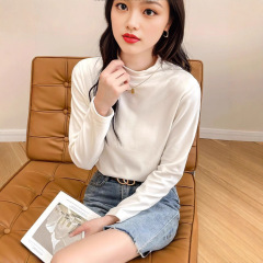 打底衫女半高领加厚保暖打底衣长袖修身堆堆领气质优雅高弹修身